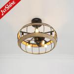 20 Inches Farmhouse Caged Bladeless Ceiling Fan With Light