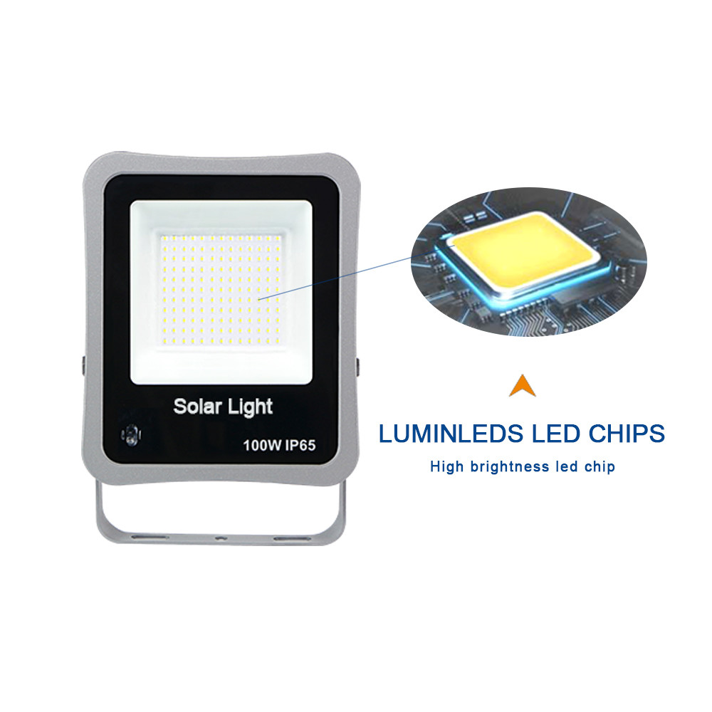 Die Casting Aluminum Solar Led Floodlight Ip65 50w 300w Intelligent Remote Control