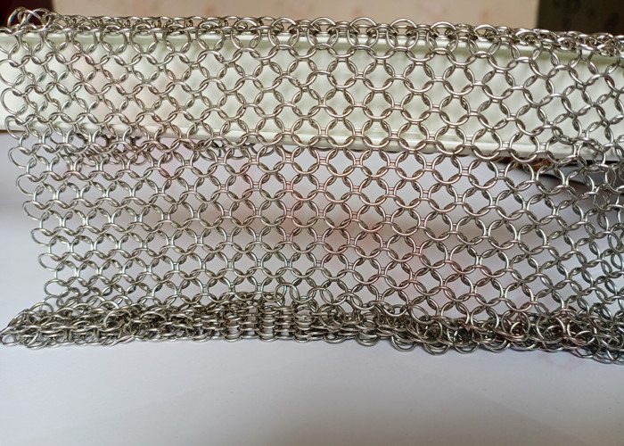 Stainless Steel 0.8x7mm Ring Metal Mesh Curtain Dividers For Stair Handrails