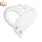 22.5x23.5mm Polished Stainless Steel Hollow Heart Pendant