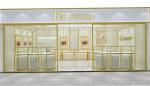 3 Color LED Light Golden Jewelry Store Showcases Alloy Display Cabinet