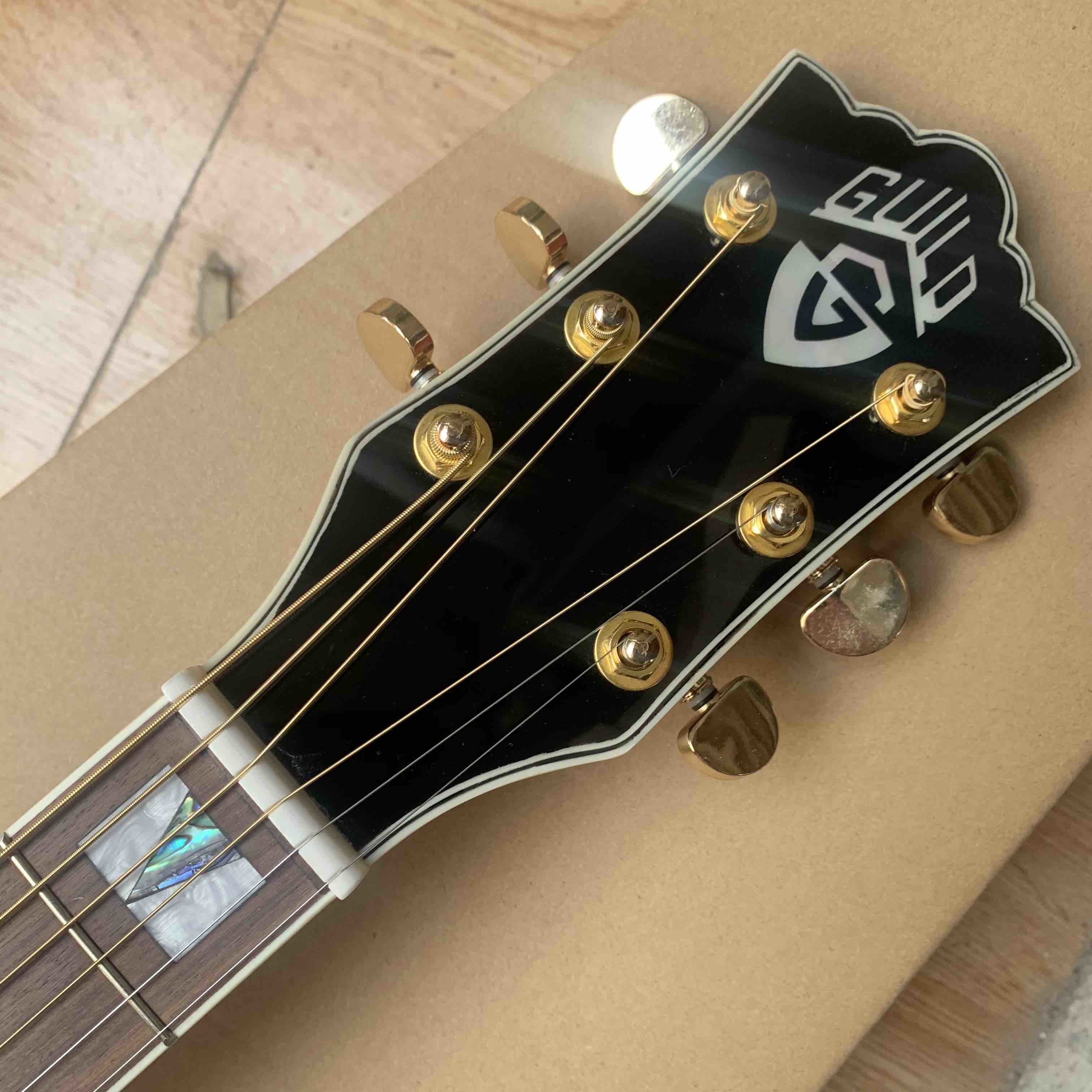 Custom Guilds 43 Inches Jumbo KOA Wood F50 Vintage Acoustic Guitar Gloss Finished Guild Electric Guitar