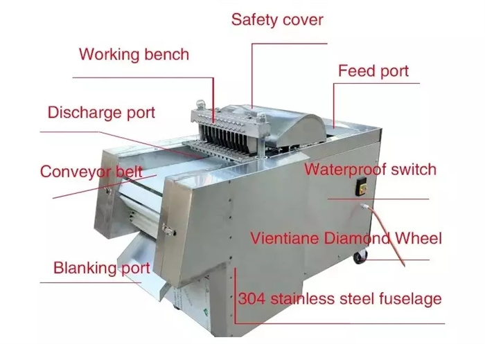 Frozen Chicken Leg Cutting Machine Frozen Fish Cube Cutter Meat Processing Machine