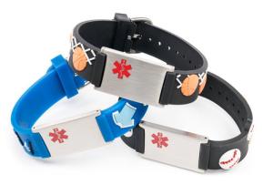 Wholesale Watch style embossed silicone band alloy medical id band for Kids from china suppliers