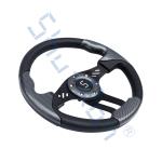 Golf Cart Aviator 5 Carbon Fiber Grip/Black Spokes Steering Wheel