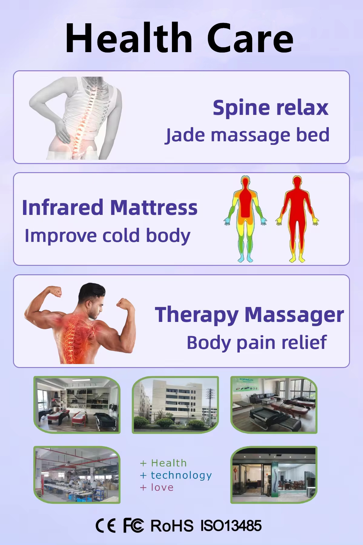 Thermal Therapy Jade Roller Massager Table Electric Automatic Heating Stone Chiropractic Medical Spa Infrared Massage Bed