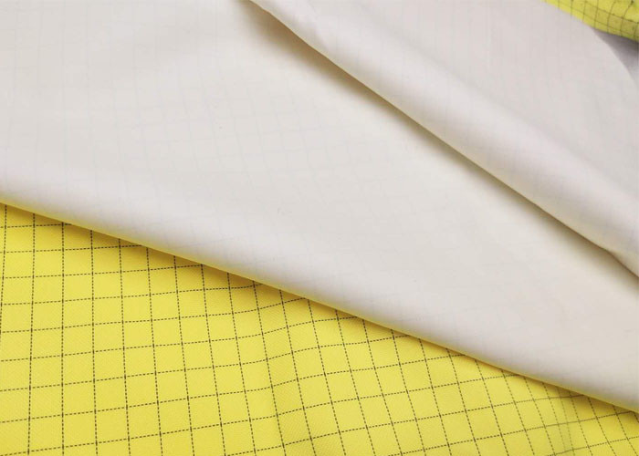 5mm Grid Yellow Anti Static Fabric For Industy UnderWear