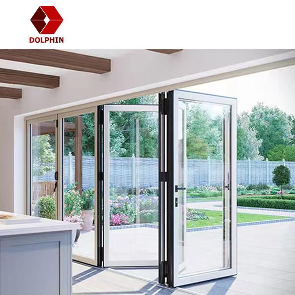 House Exterior Aluminum Folding Door Double Glazing Insulated Aluminium Bifold