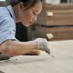MDF Faced Natural Oak Crown Wood Veneer 2440/2745mm Lengthened Size Grade E0/E1