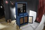Strong Canvas Bar Storage Cabinet , Wine Cabinet Furniture Brass Nails