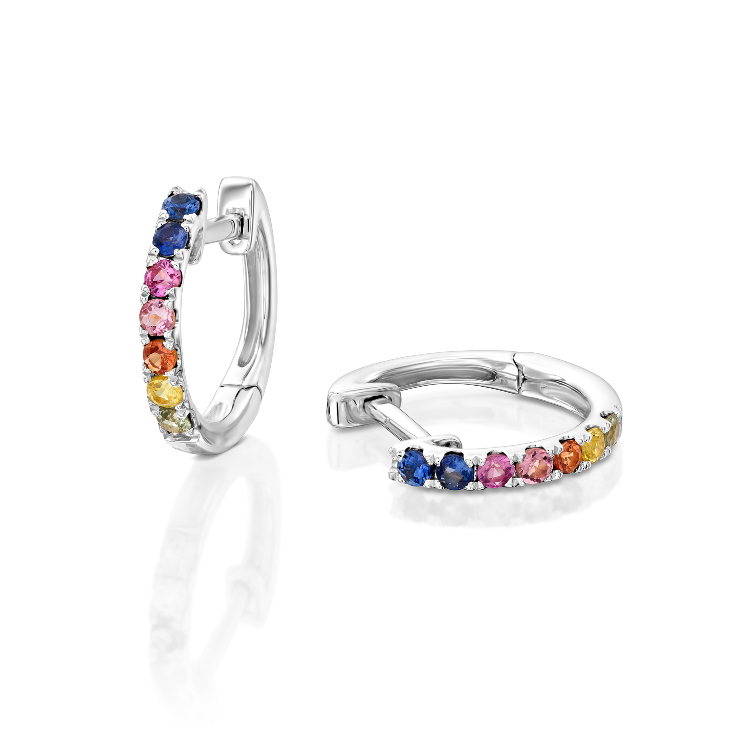 18K Gold Plated 925 Sterling Silver Pave CZ Women's Huggie Earrings CLASSIC Style