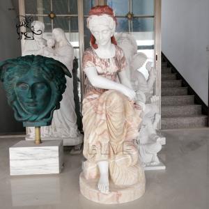 Wholesale Sitting Woman Marble Statues Stone Greek Lady Sculpture Life Size Garden Decoration from china suppliers