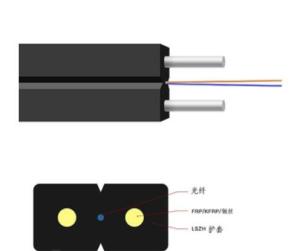 Wholesale GJXH Butterfly Drop Optical Cable 1 Core 2 Steel Wire 0.5mm Self Supporting from china suppliers