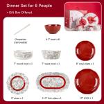Under Glazed Ceramic Dinnerware Sets Christmas Gift Porcelain Plates For 6