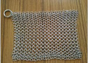Wholesale 8&quot;x 6&quot; Stainless Steel Cast Iron Cleaner Chainmail Scrubbers For Cast Iron Pan from china suppliers