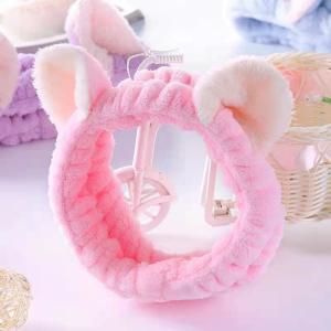Wholesale Cute Cat Ears Simple Makeup Plush Headband Plush Hair Band Soft Toy Accessories from china suppliers