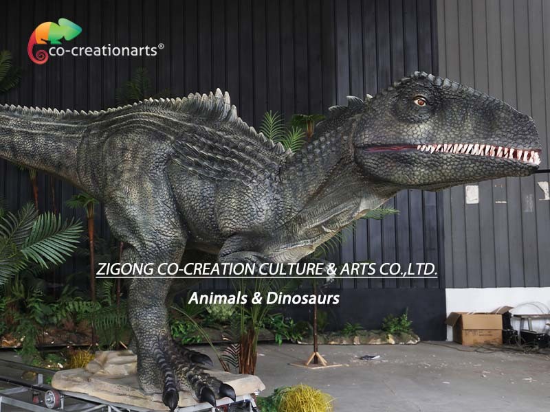 ZTE Animatronic Dinosaur Puppet With Track Basement For Amusement Park