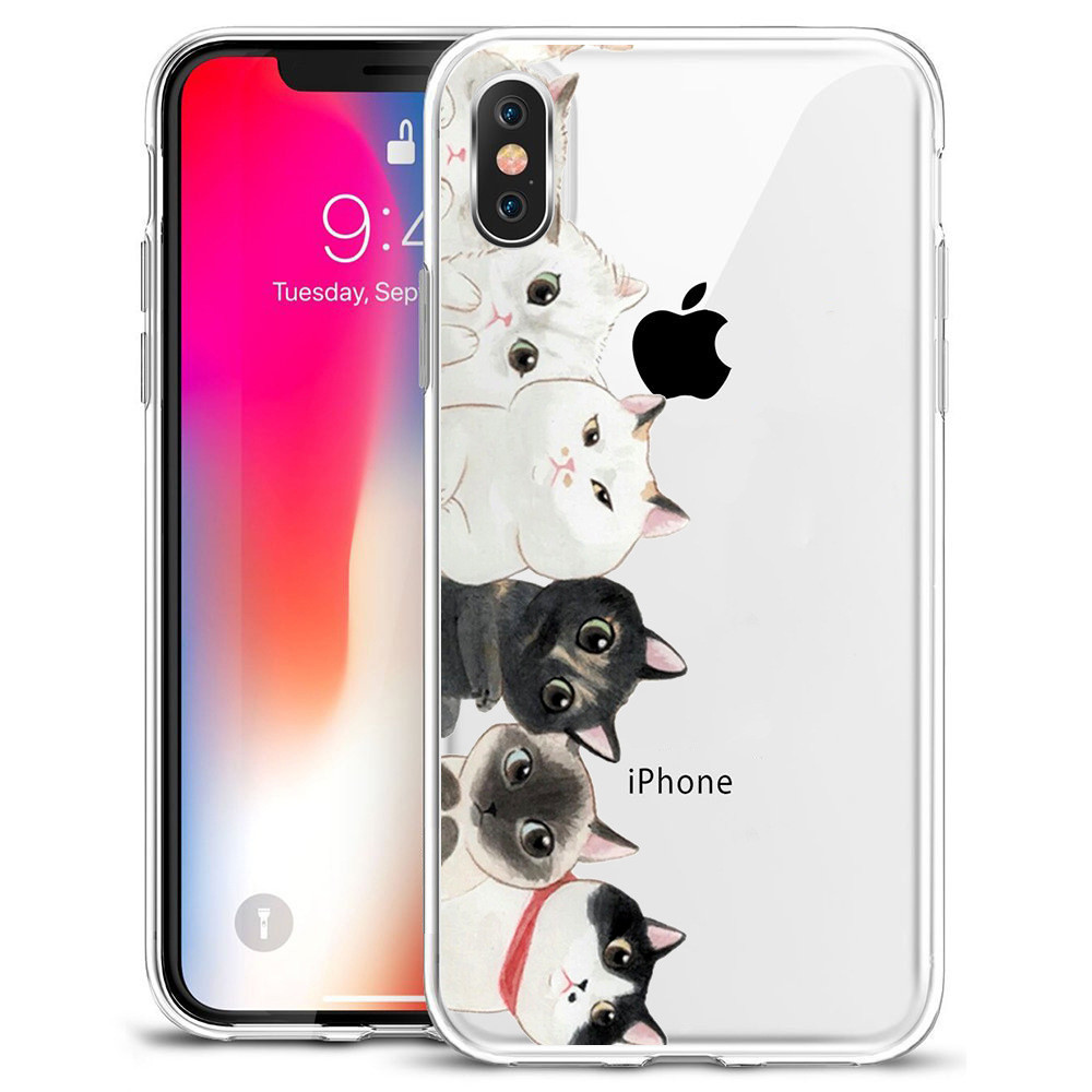 Thin Rubber Designer Cell Phone Cases For Iphone X Sweat Free Animal Puppy Dog Cat