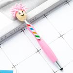 Cute Cartoon Plastic Ball Pen Doll Head Touchscreen Ballpoint Pens Kids Gift