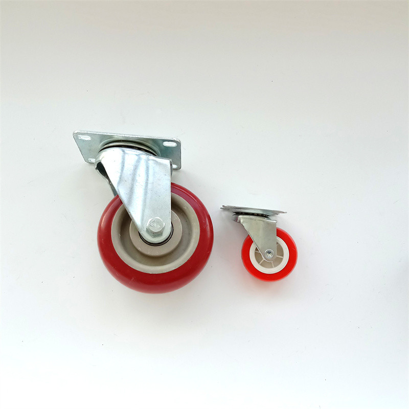 Screw Stem Swivel Lockable 3 Inch Caster Wheels Lockable Castors Steel Plate
