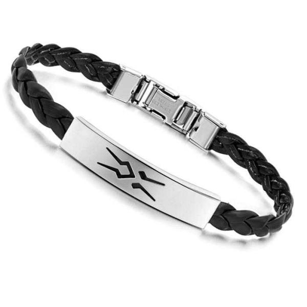 Tagor Stainless Steel Jewelry Super Fashion Silicone Leather Bracelet Bangle