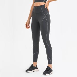 Wholesale Moisture Wicking Nude Yoga Leggings Nylon Sports High Waisted Workout Pants from china suppliers