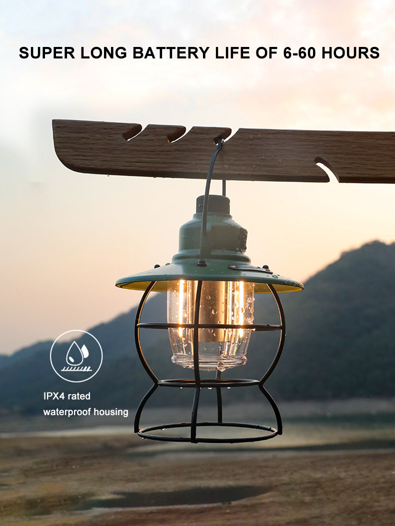 Retro Atmosphere Rechargeable Tent Horse Lamp 4500mAh Outdoor Portable