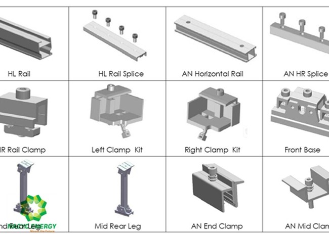 Free Penetration Wind Proof Ballasted Solar Mounting Systems Flat Roof Rust - Resistance