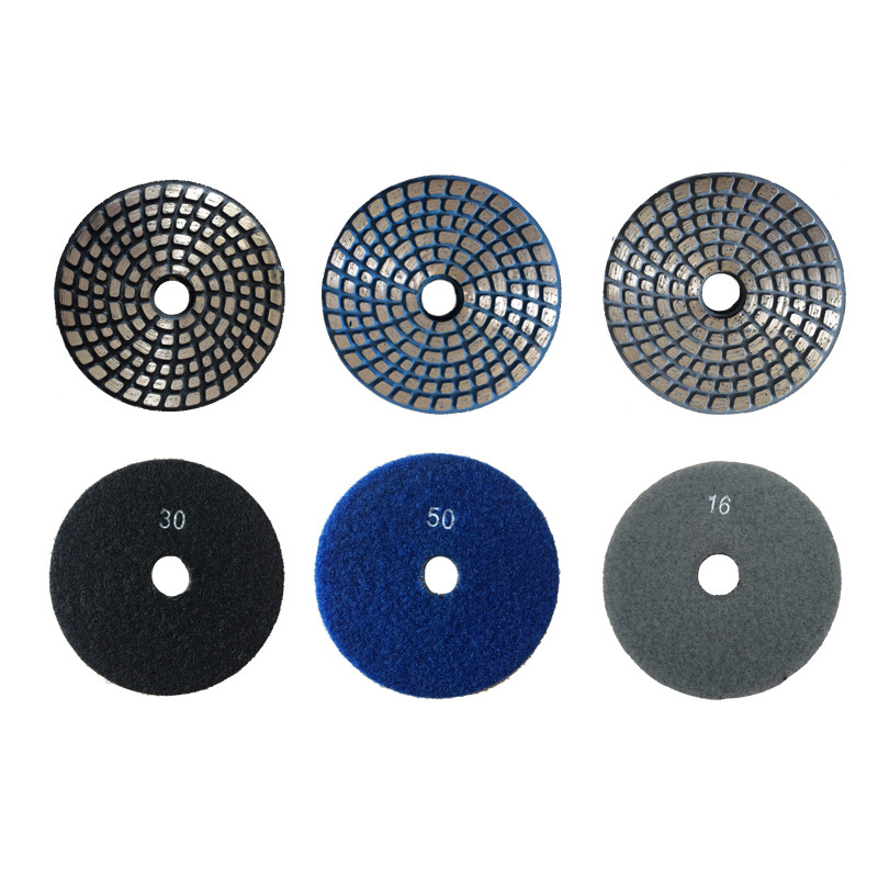 4 Inch Transitional Diamond Toolings 100mm Wet Granite Polishing Pads