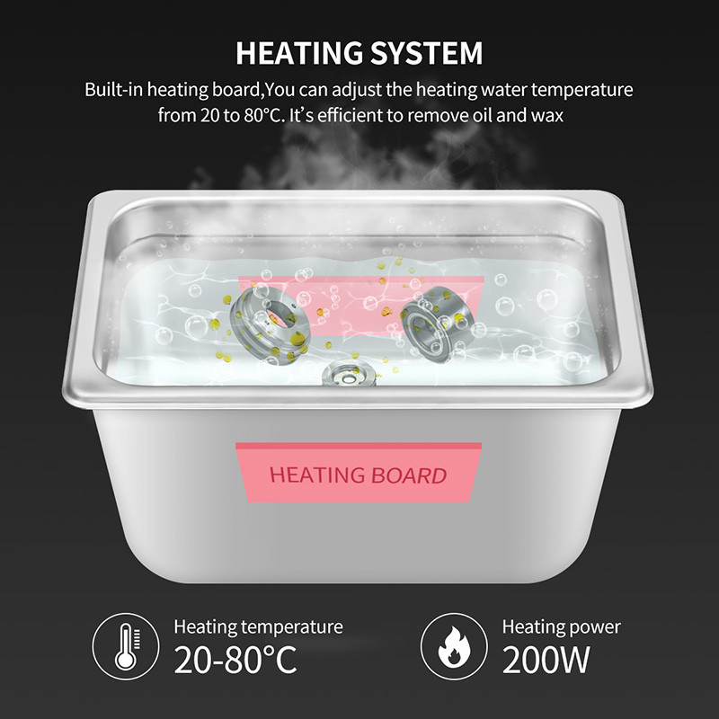2.85 Gallon 80KHz Benchtop Ultrasonic Cleaner 240W