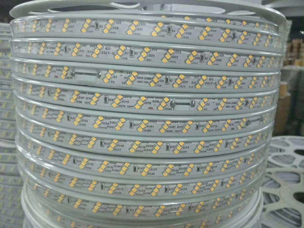 Waterproof 220V Smd 2835 Lumens 180 Leds M Three Row Flexible Tape Light