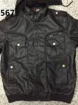 567 Men's black pu jacket coat stock