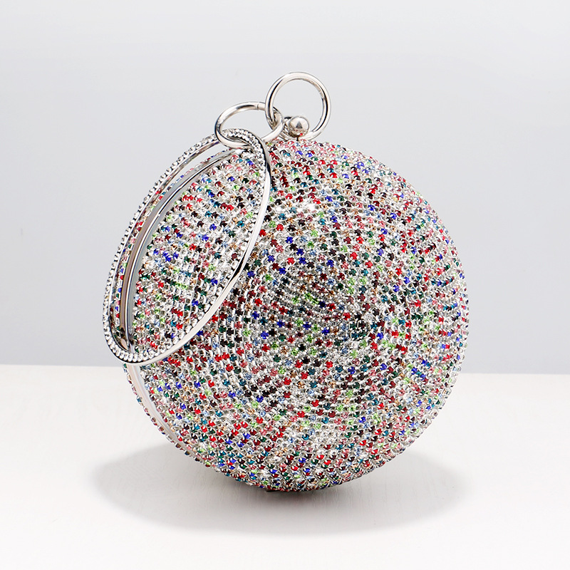 Metal PU Minibook Fashion Small Round Dress Dinner Bag for Women's Luxury Clutch