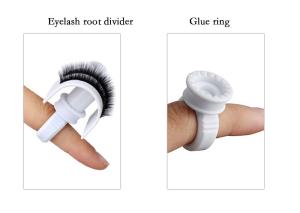 Wholesale Eyelash Makeup Tattoo Plastic Cup Glue Ink Extension Holder Finger Ring For Grafting Eyelash Ring from china suppliers