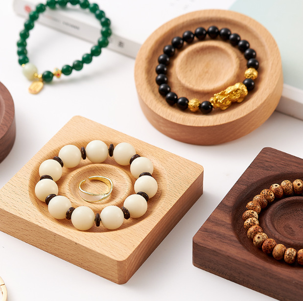 Solid Wood Combo Beaded Display Tray Jewelry Display Panel Bracelet Design Posing Jewelry Shooting Props Display Stand