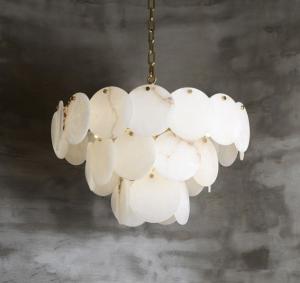 Wholesale Modern Lighting Fixtures Luxury Restaurant Bar Indoor Large Marble Chandelier For Living Room Simple Alabaster Chandelier D60CM from china suppliers