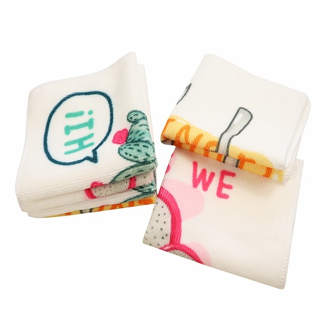 Custom Reusable Kitchen Wipe Cloth Tea Towel 12x12 Inch