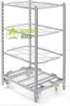 PU Wheel Q235 Display 1900mm Plywood Shelf CC Container