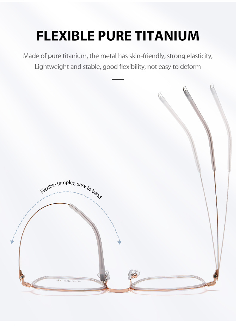 Acetate Titanium Rectangular Rimmed Glasses CE With Interchangeable Lenses