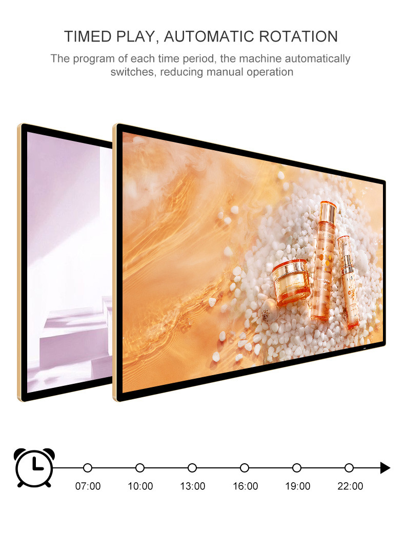 1920x1080 75 inch HD TV Propaganda Milk Tea Shop 55 Inch Lcd Display Screen