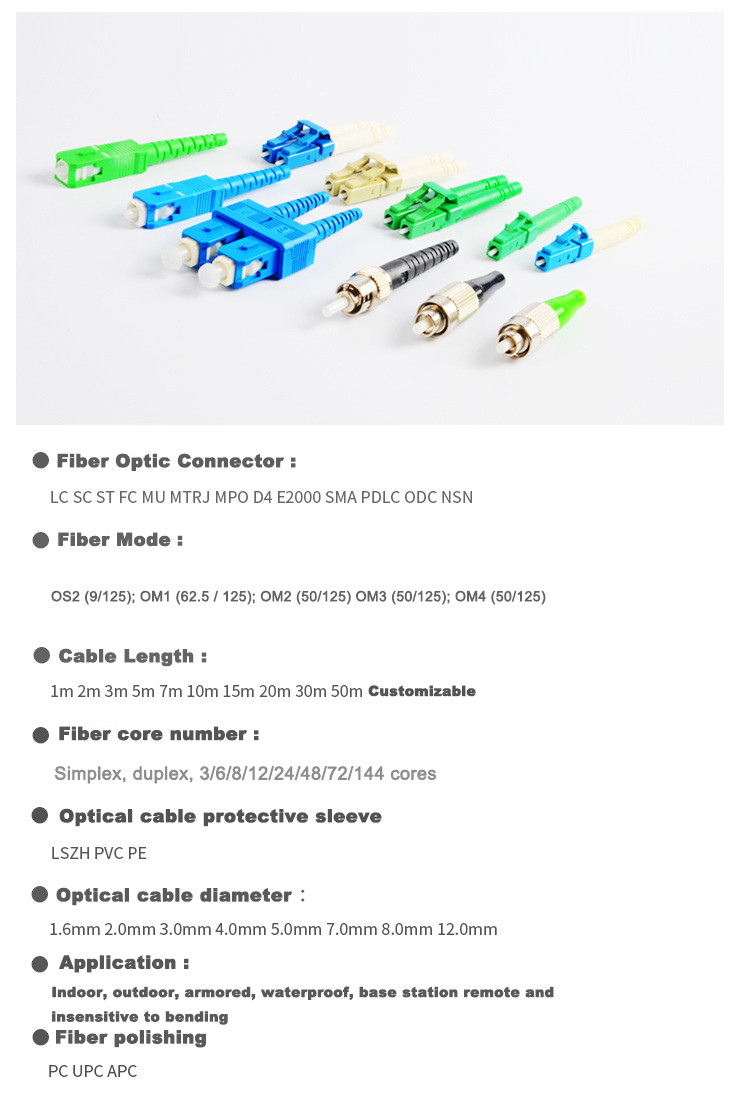 LC UPC-LC UPC Fiber Optic Patch Cord Multi Mode Simplex 2.0mm Lzsh