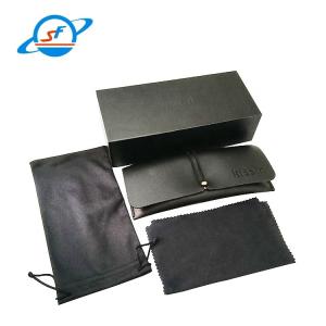 Wholesale Customized Logo PU Glasses Case Set Eyewear Case Accessories Black from china suppliers