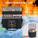 40L Portable Waterproof Insulated Cooler Bag Dual Compartments For Beach Camping
