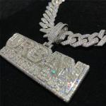 Jewelry 925 Moissanite Pendant Hip Hop Chains Sterling Silver 18k Baguette Cut