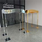 ZT-596 Saixin new wedding centerpiece large rectangle gold metal flower stands