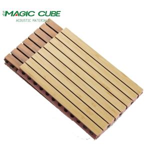 Wholesale Most Popular Easy to install walnut veneer acoustic panel groove pet for Soundproofing from china suppliers