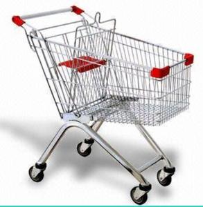 Wholesale Steel Wire Shopping Trolley Grocery , Supermarket Folding Wire Shopping Cart With Seat from china suppliers