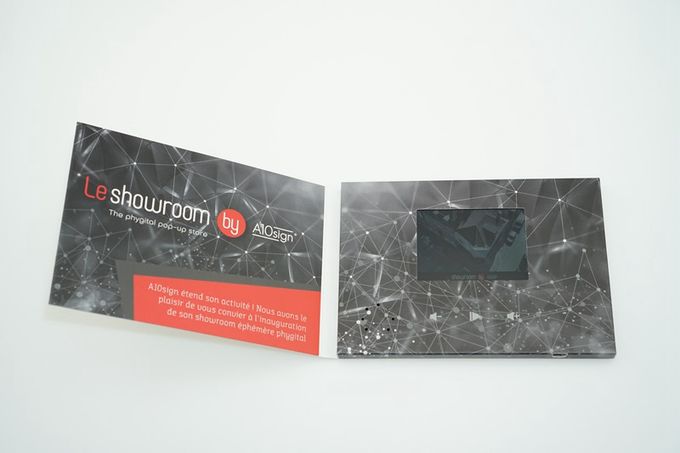 Videopak Customized Hardcover 7 Inch Digital Lcd Video Brochure Video in folder IPS SCREEN 1080P Video