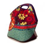 Vintage Floral Lunch Bag For Women,Portable Travel Picnic Food Bag Gourmet