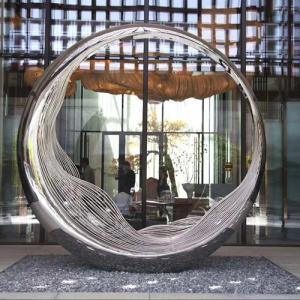 Wholesale Abstract Large Stainless Steel Garden Sculptures Outdoor Mirror Polished from china suppliers